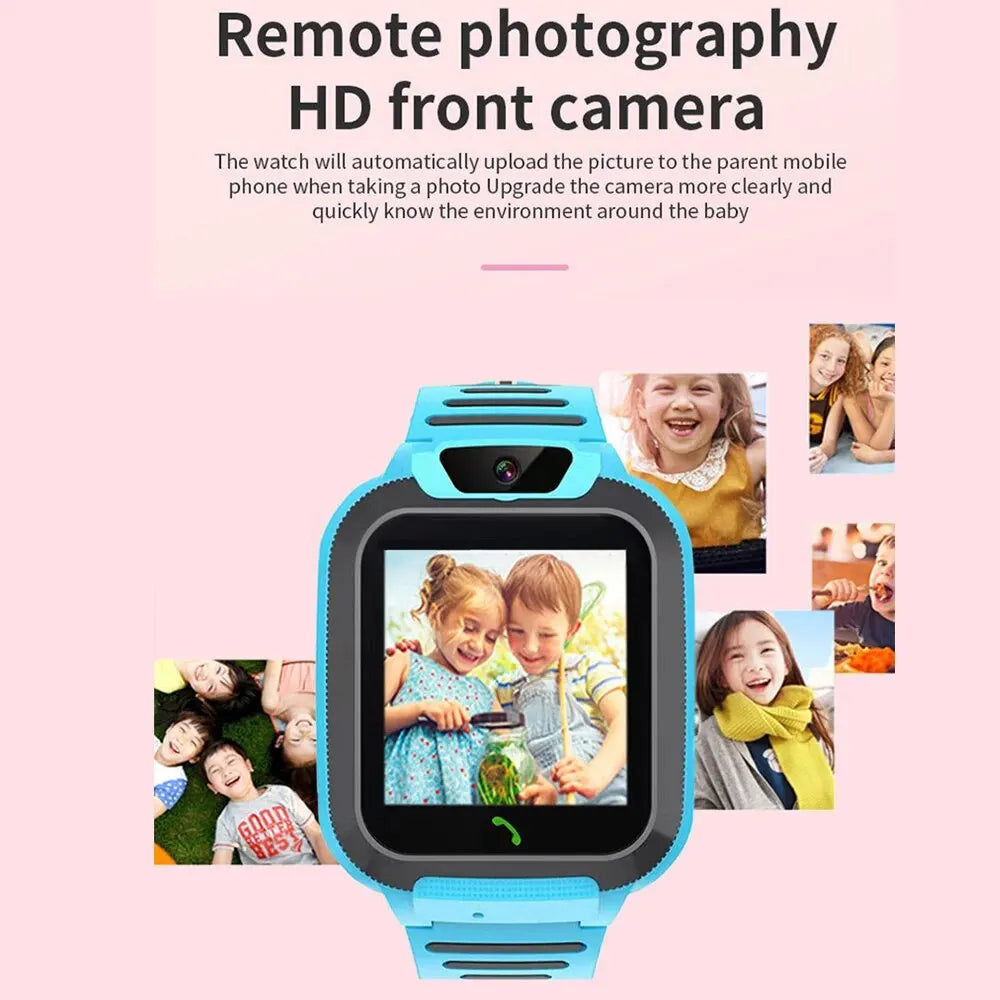 Kids Smart Watch with SOS Call & LBS Tracker – SIM Card Phone, Camera, Voice Chat, IP67 Waterproof, Gifts for Children