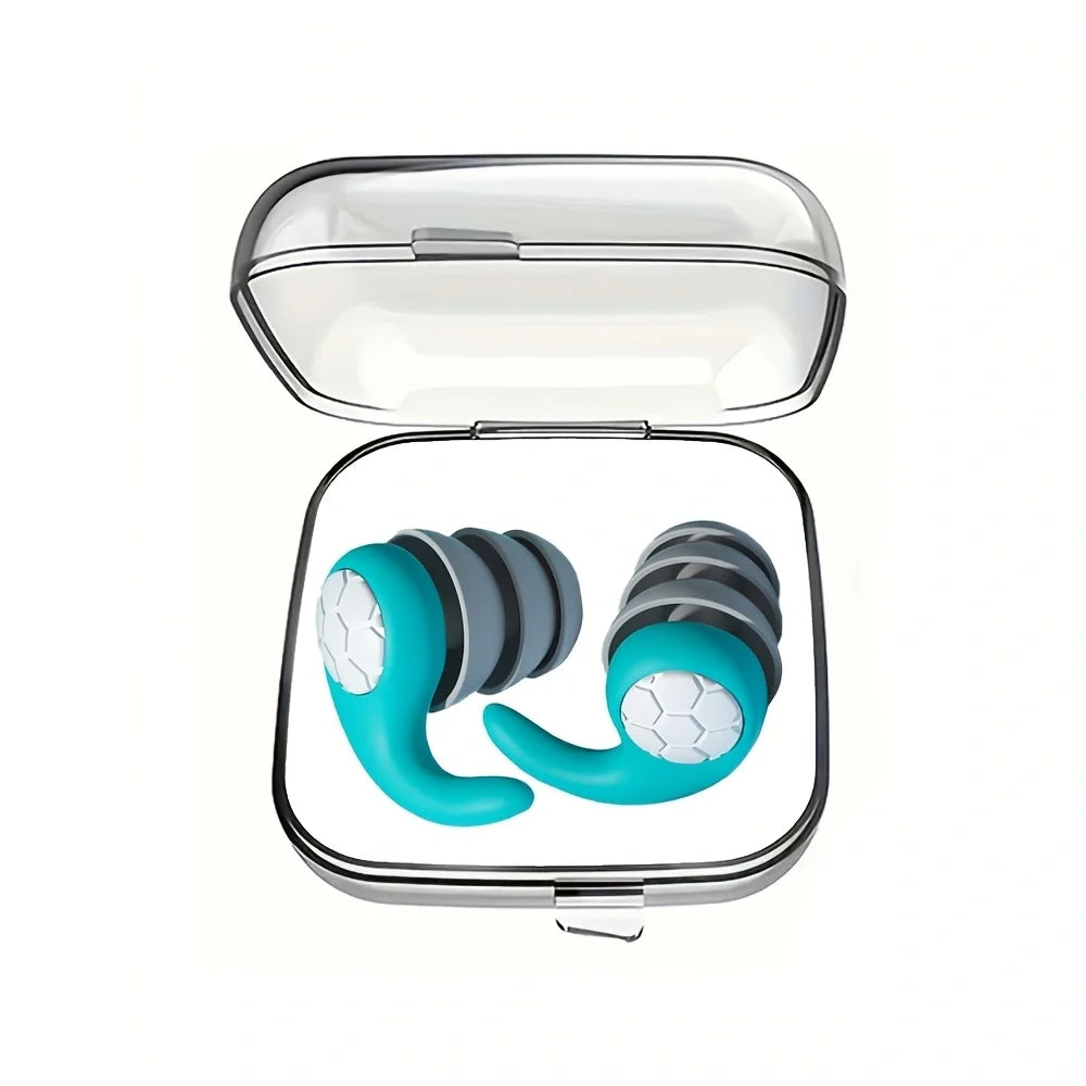 سدادات أذن HUAK المصنوعة من السيليكون الناعم - حماية للأذن بخاصية إلغاء الضوضاء للنوم والسباحة والراحة الهادئة