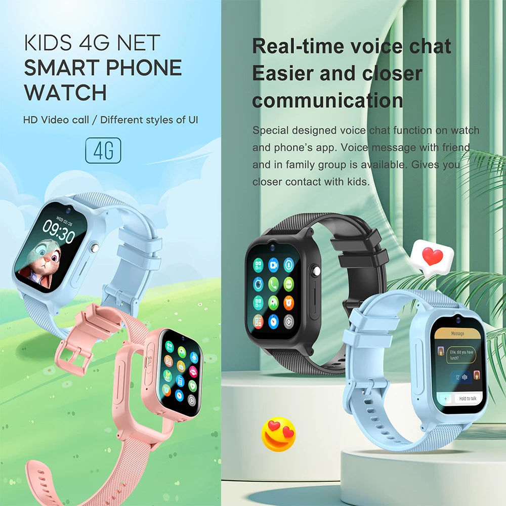 New Kids Smart Watch 4G – GPS, WiFi, Video Call, SOS, Camera, Voice Monitor & Location Tracker for Children
