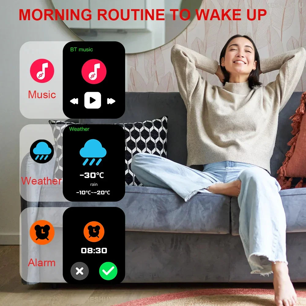 KESHUYOU H9 2025 Smart Watch | 2.01'' HD Display, Bluetooth Call, Sport Modes, Weather & Message Notifications