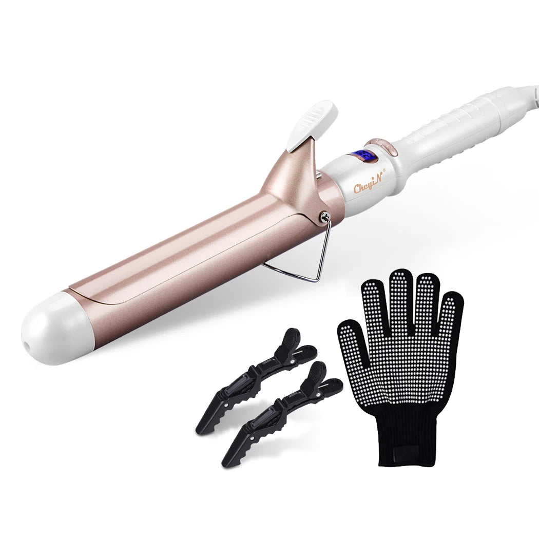 CkeyiN 32mm & 38mm Electric Hair Curler – Professional Ceramic Curling Iron with Adjustable Temperature