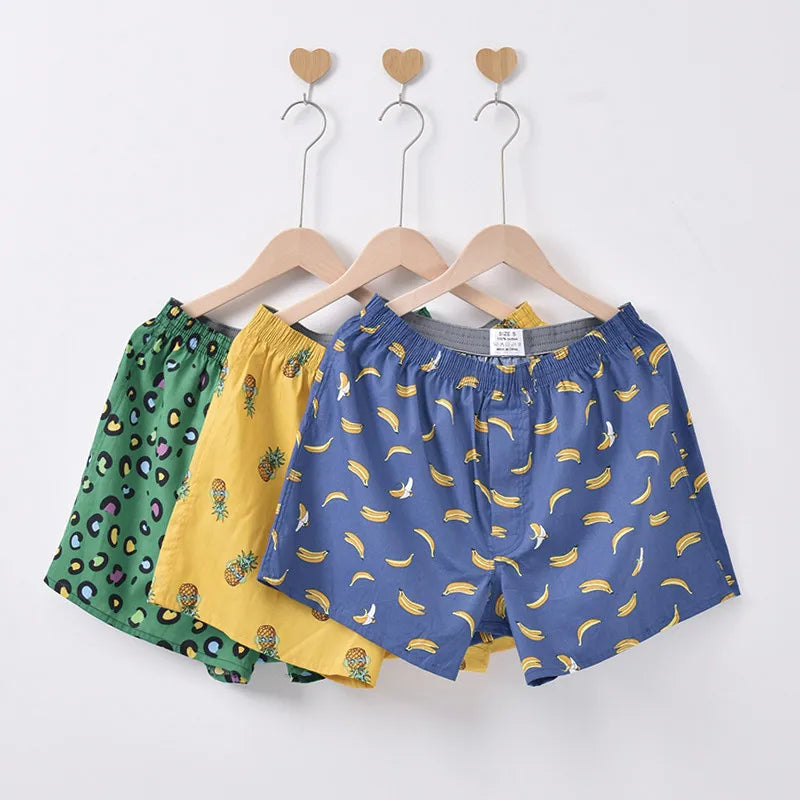 3PCS Men's Cotton Boxer Shorts | Loose Comfortable Arrow Pants Style Underwear | Homewear Boxers