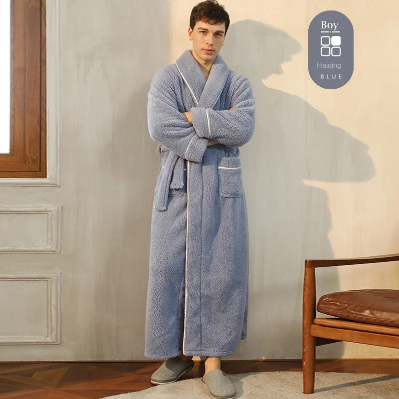 2025 Autumn & Winter Cotton Robe | Thick Comfortable Bathrobe for Men & Women | Large Size Light Luxury Couple Homewear