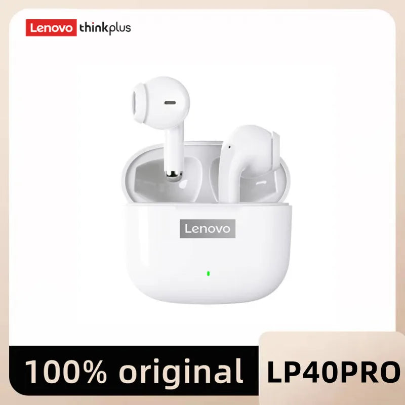 سماعات لينوفو LP40 Pro TWS الأصلية | سماعات رياضية لاسلكية بتقنية بلوتوث 5.1 مع خاصية تقليل الضوضاء والتحكم باللمس