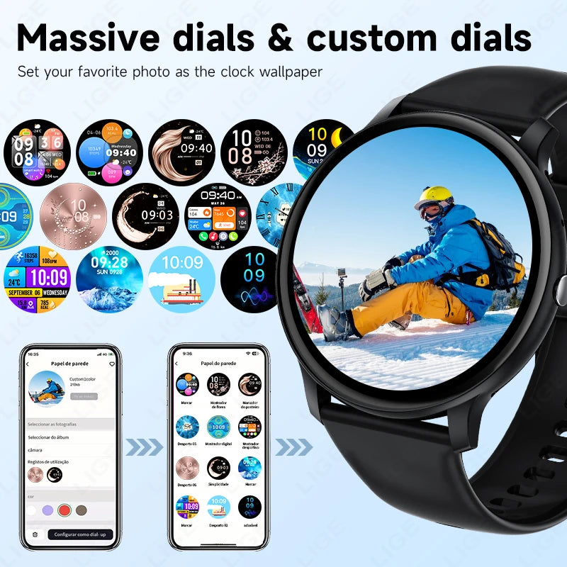 LIGE Bluetooth Call Smart Watch for Women & Men – Sports Fitness, Heart Rate Health Monitor, Android & iOS
