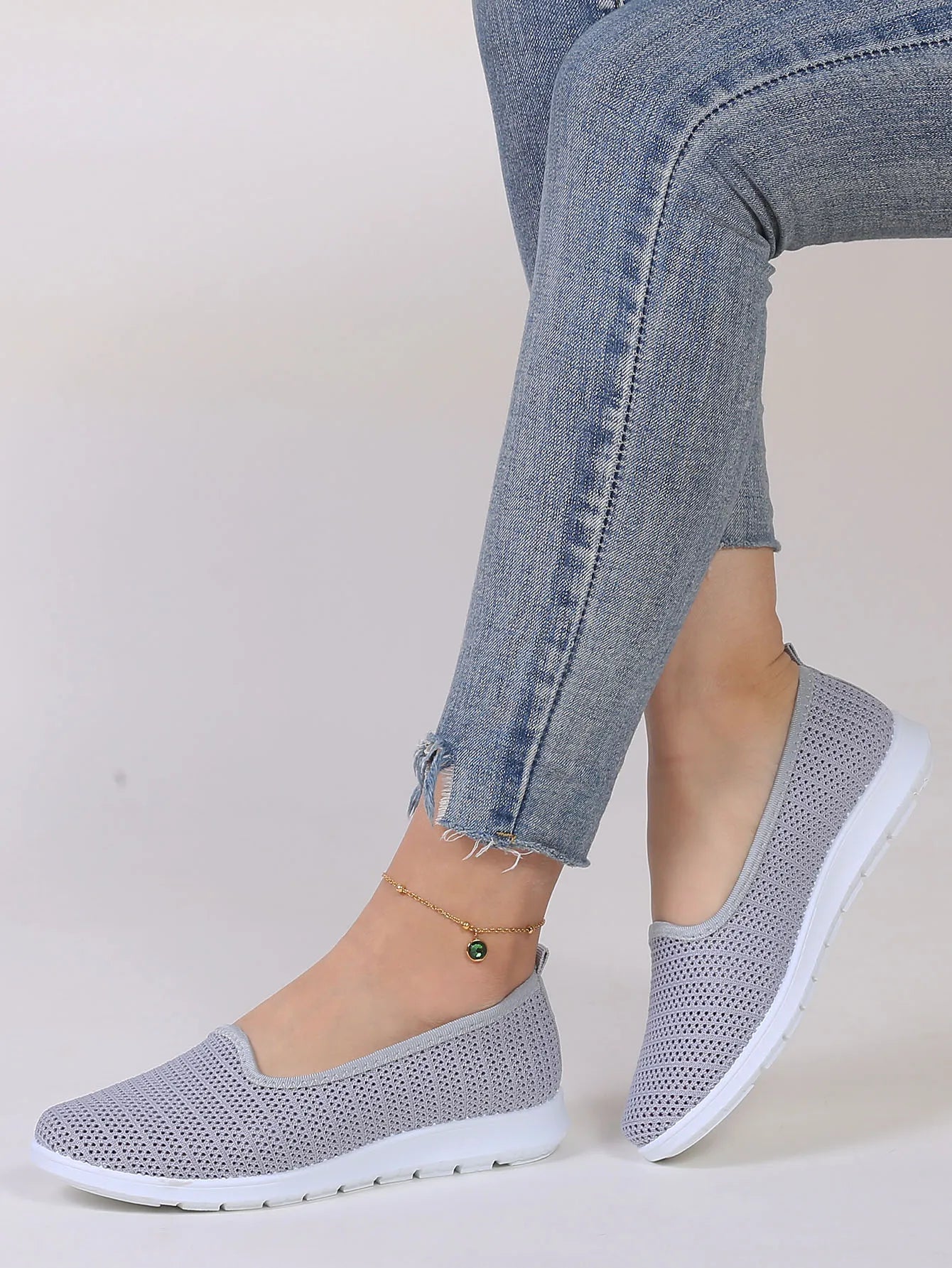 أحذية نسائية صيفية مسطحة شبكية قابلة للتهوية - أحذية رياضية كاجوال