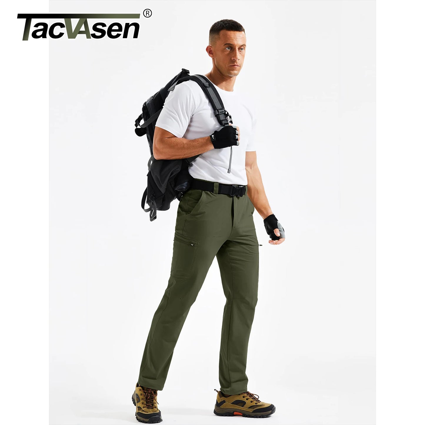 TACVASEN Men’s Lightweight Quick-Dry Cargo Pants – Summer Outdoor Water-Resistant Hiking & Work Trousers