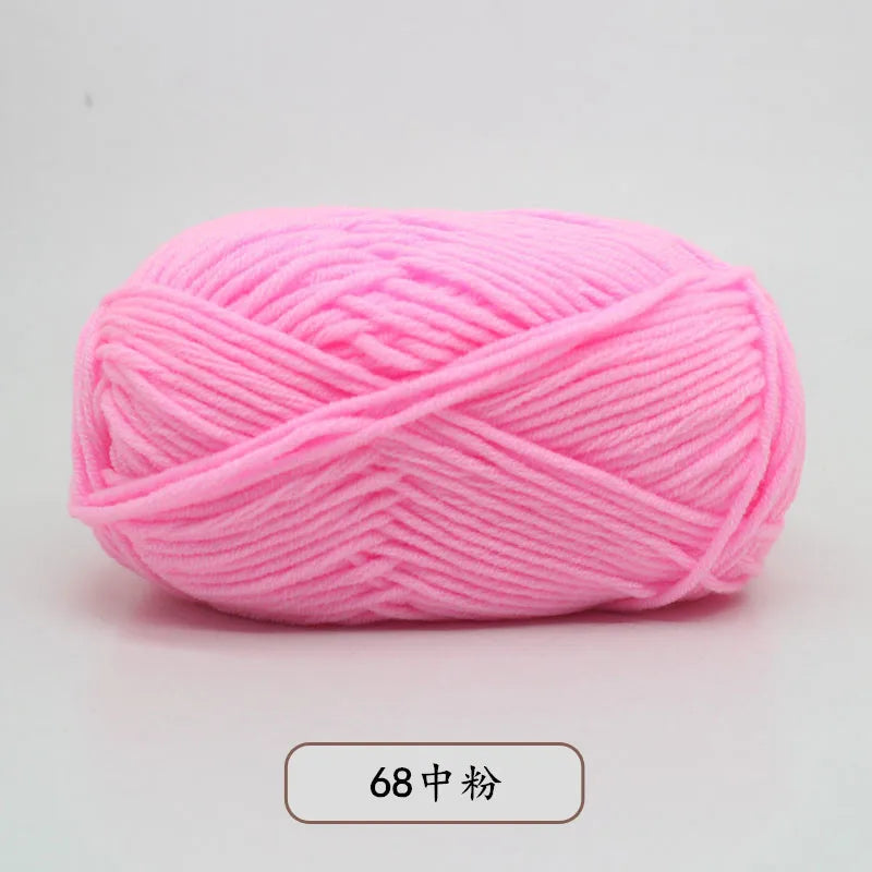 40–50g 4-Ply Milk Cotton Yarn (80%) – Dyed Knitting & Crochet Yarn for Sweaters, Hats, Dolls & Crafts