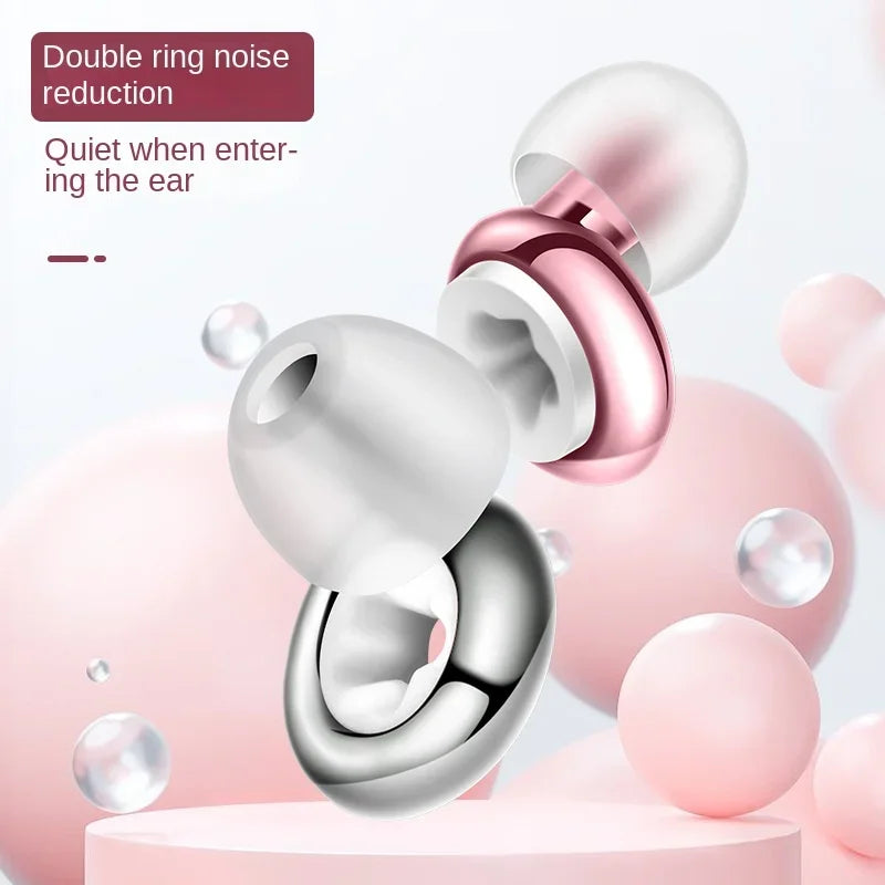 Tapones de silicona para los oídos • Natación y sueño • Reducción de ruido • Protección auditiva insonorizada • Tapones de bucle reutilizables