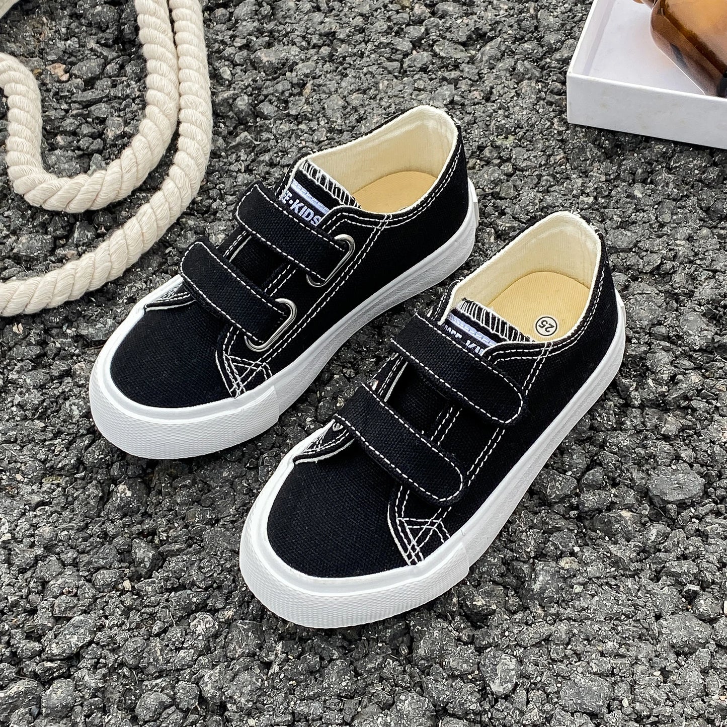 Spring & Autumn Kids Canvas Shoes | Solid Color Soft Sole Skateboard Sneakers for Boys & Girls