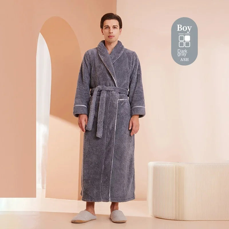 2025 Autumn & Winter Cotton Robe | Thick Comfortable Bathrobe for Men & Women | Large Size Light Luxury Couple Homewear