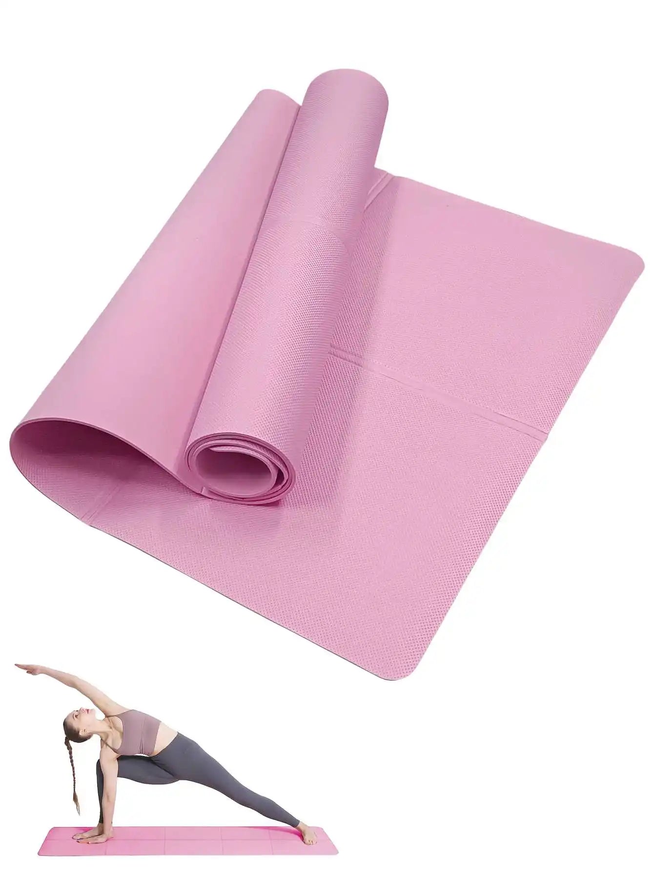 Yoga Mat for Women | Non-Slip Pilates & Fitness Pad – 3/4/6mm Thick Exercise Mat for Home Gym