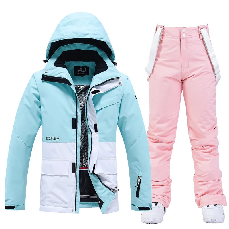 Men & Women Snow Suit Set – Warm -30°C Ski Jacket and Pants, Fashion Winter Snowboarding Clothing, Unisex