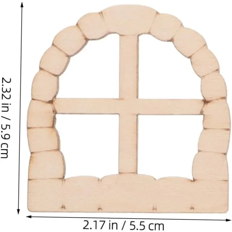 25pcs Miniature Window & Door Accessories – DIY Wooden House Decor, Mini Furniture & Figurine Props