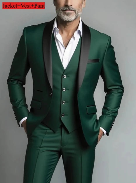 Men's Formal Slim Fit Tuxedo Suit – Luxury Groom & Prom Wedding Outfit