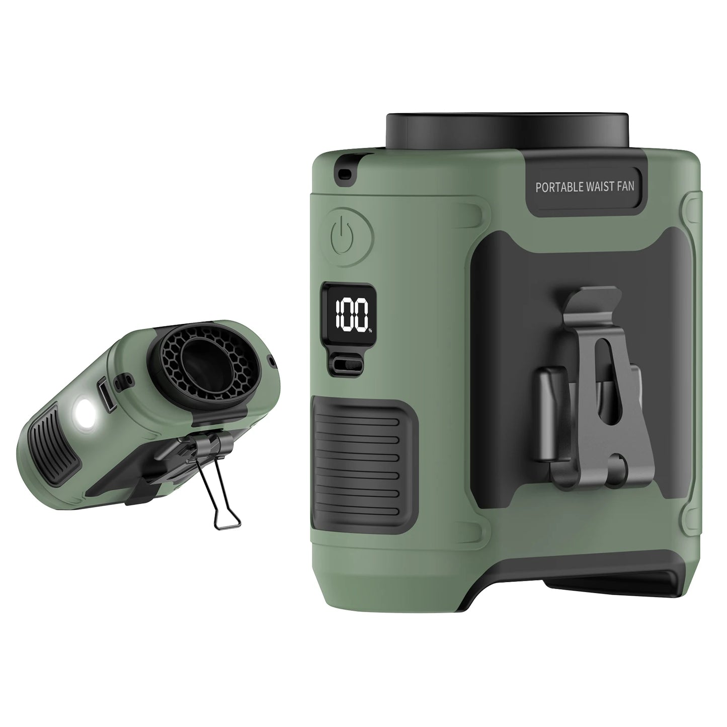 مروحة سوكولفان الخارجية للخصر والرقبة، بسعة ٢٠٠٠٠ مللي أمبير/ساعة - مروحة تبريد قوية قابلة للارتداء مع بنك طاقة للرياضة والتوصيل والعمل في الهواء الطلق