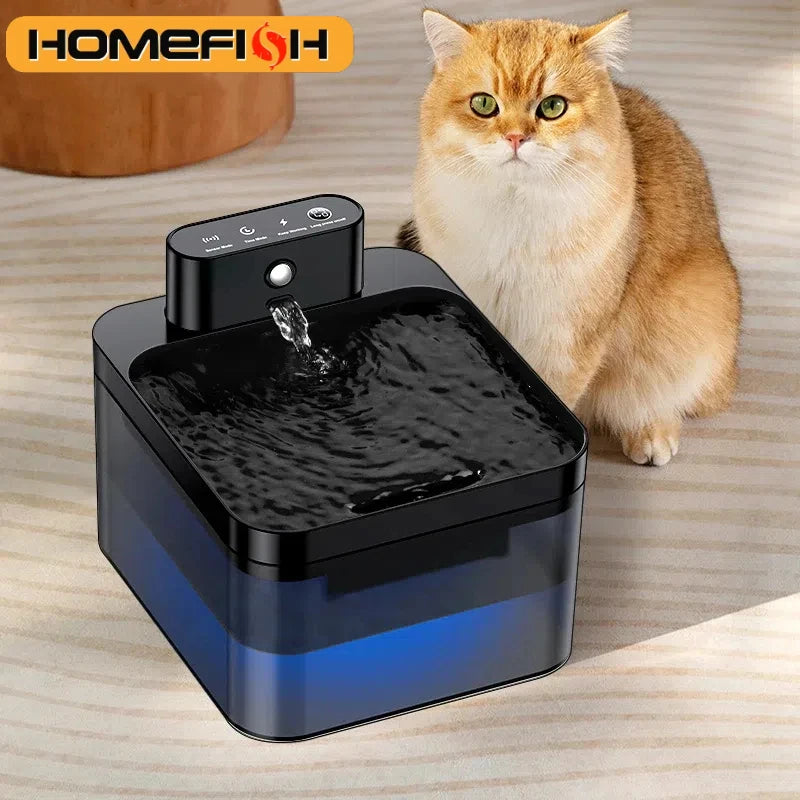 Wireless Automatic Cat Water Fountain – 2600mAh Smart Pet Water Dispenser with Infrared Sensor, Quiet Drinking Fountain for Cats & Dogs