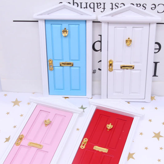 Mini Wooden Elf Door – Miniature Fairy Door for Dollhouse, Garden Scenes & DIY Kids Decorations