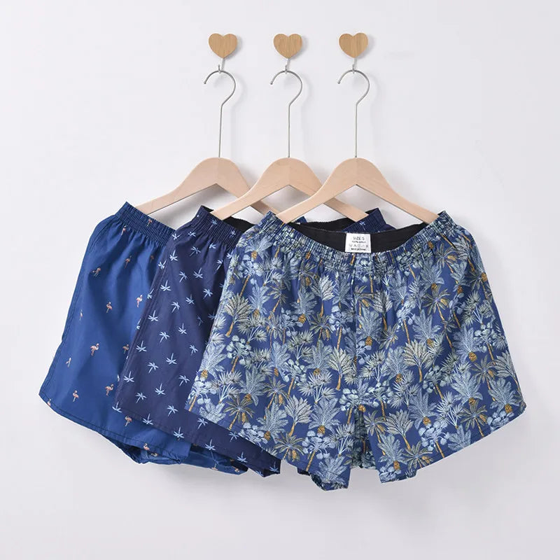 3PCS Men's Cotton Boxer Shorts | Loose Comfortable Arrow Pants Style Underwear | Homewear Boxers