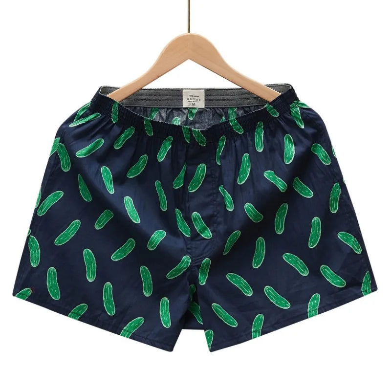 1PC Men's Boxer Briefs | 100% Cotton Soft Stretch Underwear | Comfortable Loose Home Aloe Shorts