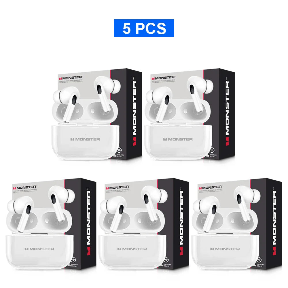 MONSTER TWS Wireless Bluetooth Earphones – HD Stereo Sound, LCD Touch Display, Sports In-Ear Headset with Charging Box