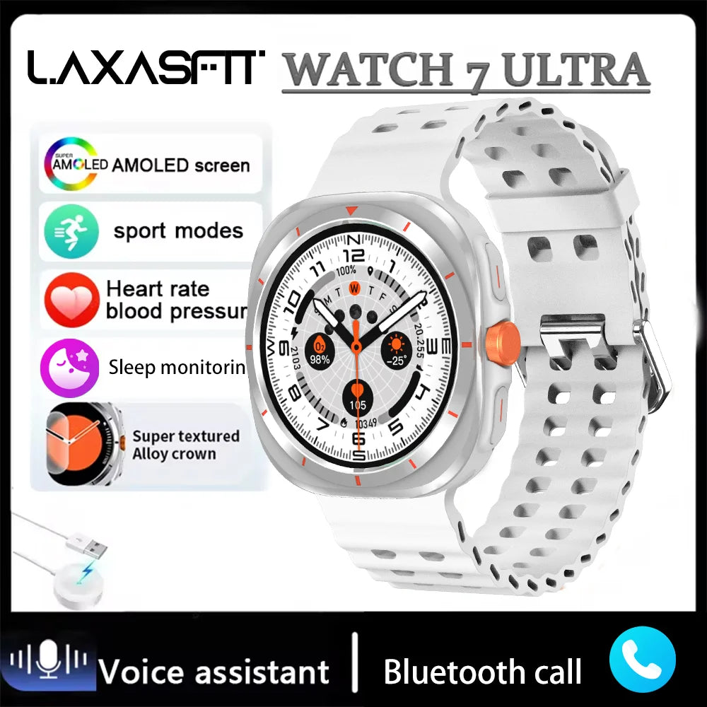 ساعة LAXASFIT GT7 Ultra Smart Watch 2025 - جهاز تتبع اللياقة البدنية والصحة متعدد الوظائف للرجال والنساء، هدية للعطلات