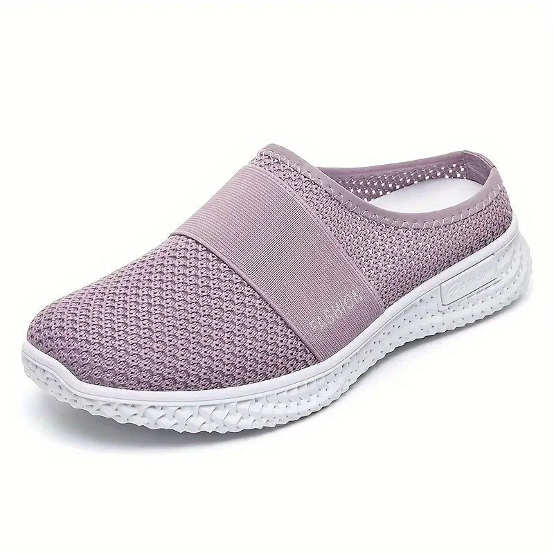 Women’s Solid Color Mules – Soft Sole Platform Slip-On Walking Shoes