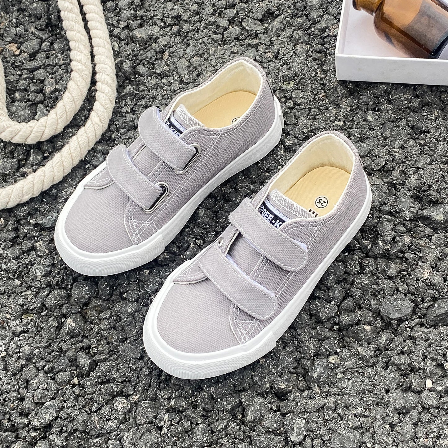 Spring & Autumn Kids Canvas Shoes | Solid Color Soft Sole Skateboard Sneakers for Boys & Girls