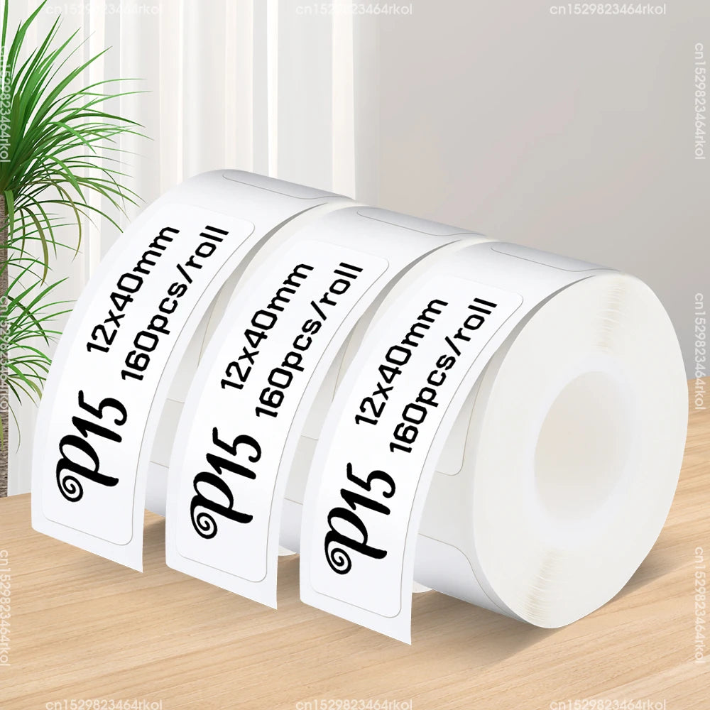 P15 Portable Mini Thermal Label Printer – Wireless Bluetooth Sticker Maker, DIY Barcode & Labeling Machine (No Ink, 3PK Labels)