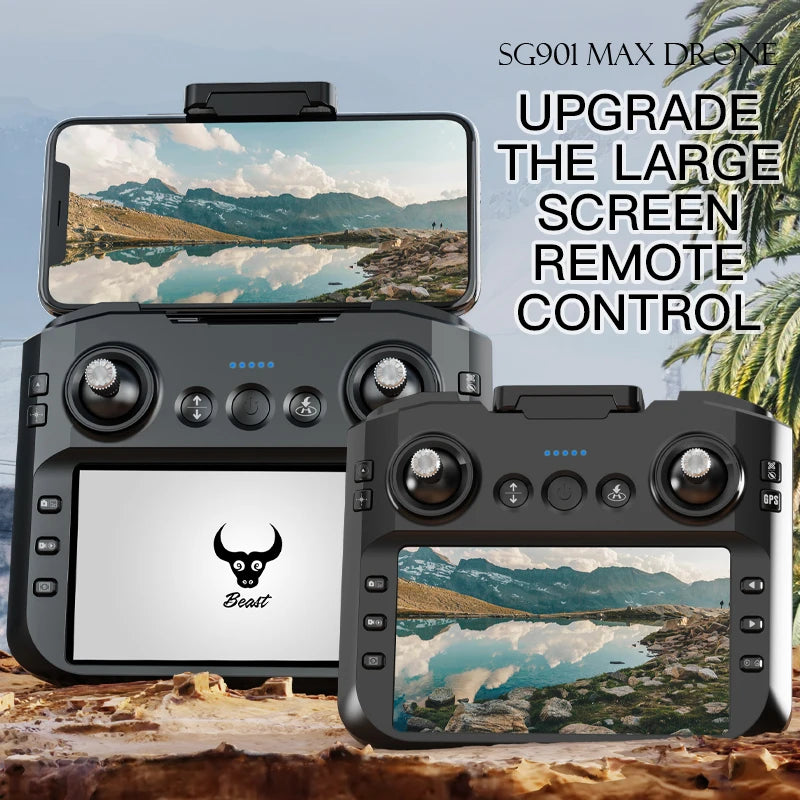 SG901 MAX GPS 8K Camera Drone | Professional FPV Aerial Quadcopter with Obstacle Avoidance, Foldable Design & Large Screen Remote Control