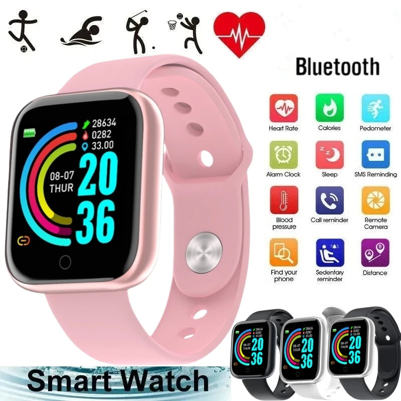 Y68 Smart Watch for Men & Women – Bluetooth, Music Control, Fitness & Heart Rate Monitor, Sport Bracelet