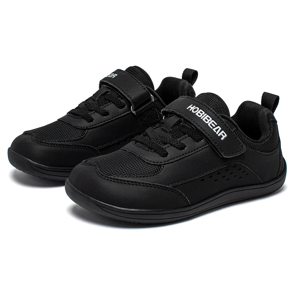 HOBIBEAR Kids Barefoot Sneakers – Wide Toe Minimalist Hook & Loop Shoes