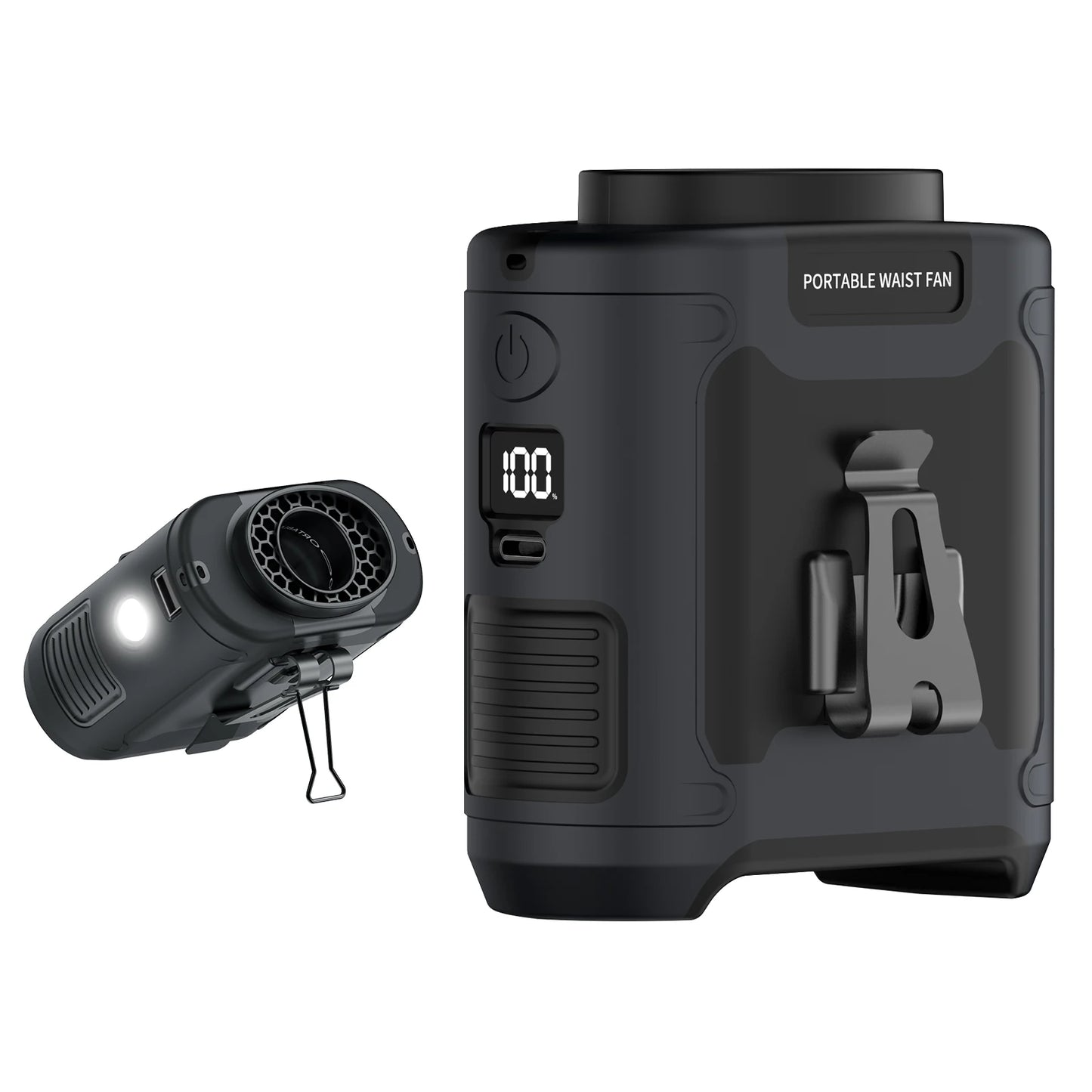 مروحة سوكولفان الخارجية للخصر والرقبة، بسعة ٢٠٠٠٠ مللي أمبير/ساعة - مروحة تبريد قوية قابلة للارتداء مع بنك طاقة للرياضة والتوصيل والعمل في الهواء الطلق