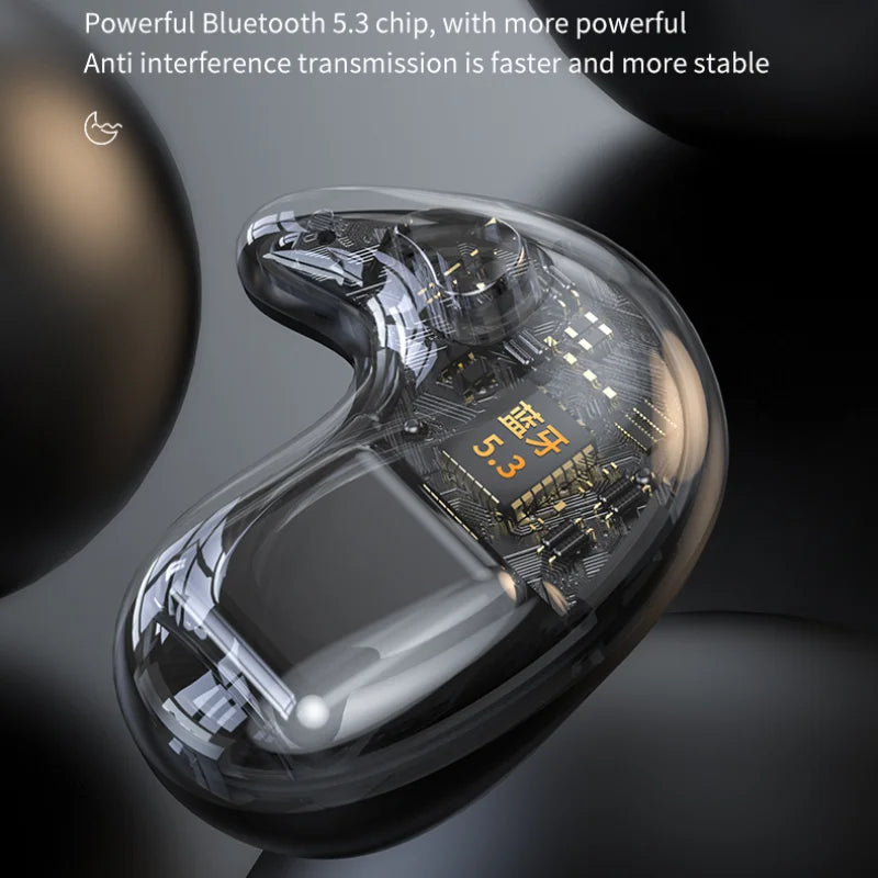 سماعات أذن لاسلكية للنوم بتقنية TWS وبلوتوث 5.3 | سماعات أذن رياضية مضادة للماء IPX5 مع خاصية تقليل الضوضاء