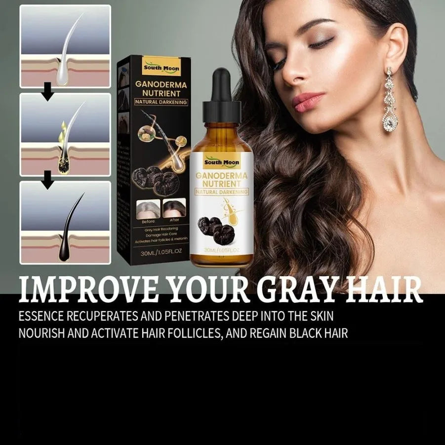 زيت الشعر من الأبيض إلى الأسود - لوشن عشبي لفروة الرأس لاستعادة اللون الطبيعي وتغذية الشعر وإصلاحه