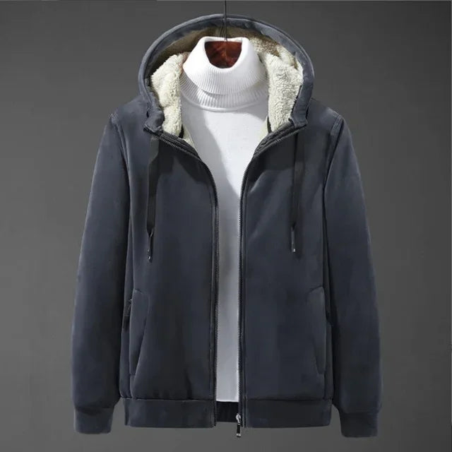 Men’s Lamb Wool Hooded Hoodie – Thick Cashmere Sweatshirt, Plus Size Winter Coat (Up to 8XL)