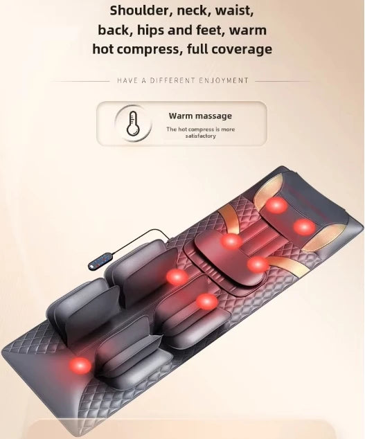 Upgraded Heated Massage Mat – Large-Area Vibration & Airbag Swing Neck Massager with Lumbar Traction and Remote Control