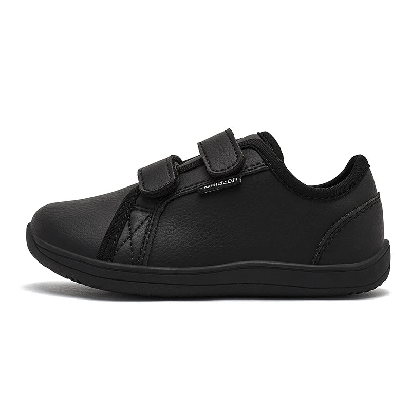 HOBIBEAR Kids Barefoot Shoes | Wide Toe Minimalist Leather Sneakers with Hook & Loop Closure