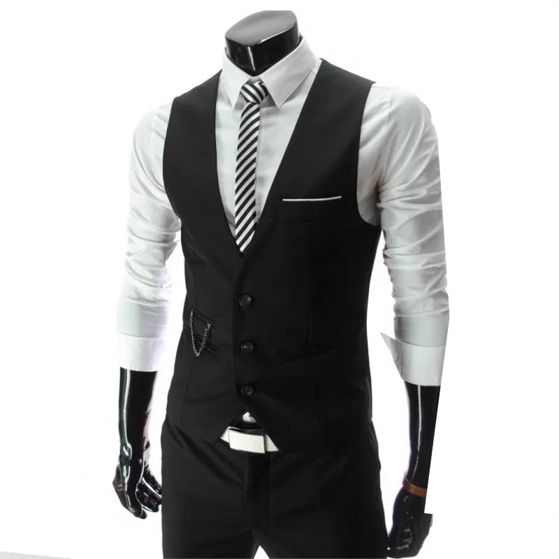 Men's Slim Fit Suit Vest – 2023 Formal Business & Casual Waistcoat