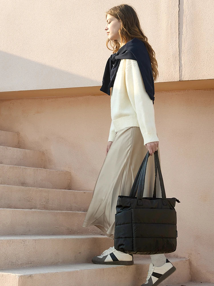 BAGSMART Women’s Large Tote Bag • Solid Color Handbag • Spacious Commuter, Work, School & Shopping Bag