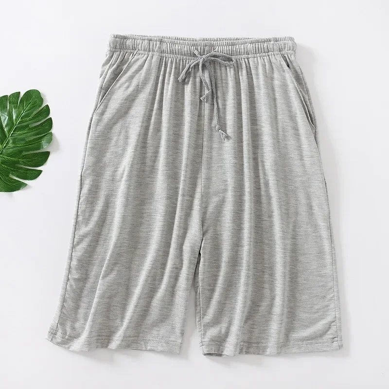Men's Modal Pajama Shorts | Summer Thin Five Point Loose Home Pants | Casual Large Size Sleepwear & Beachwear