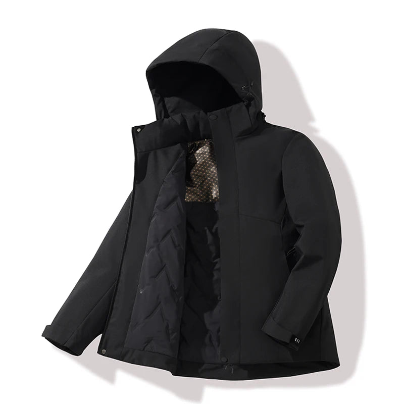 LNGXO Unisex Winter Waterproof Jacket – Fleece-Lined Windbreaker for Hiking, Camping & Skiing