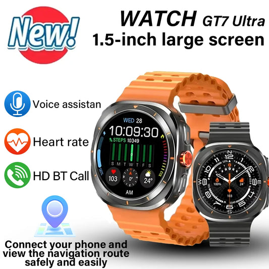 ساعة LAXASFIT GT7 Ultra Smart Watch 2025 - جهاز تتبع اللياقة البدنية والصحة متعدد الوظائف للرجال والنساء، هدية للعطلات