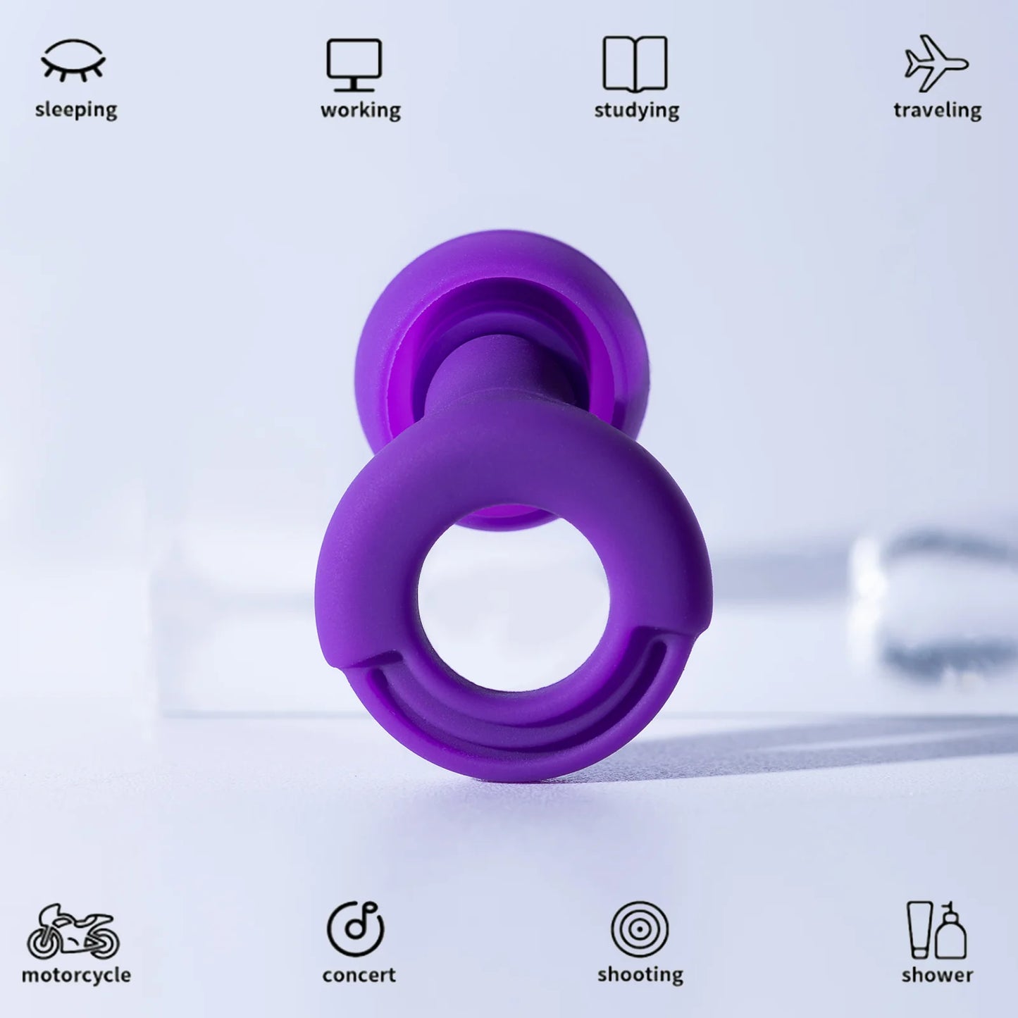 HUAK  03 Silicone Earplugs • Swimming & Sleep • Noise Reduction • Soundproof Hearing Protection • Reusable Loop Earplugs