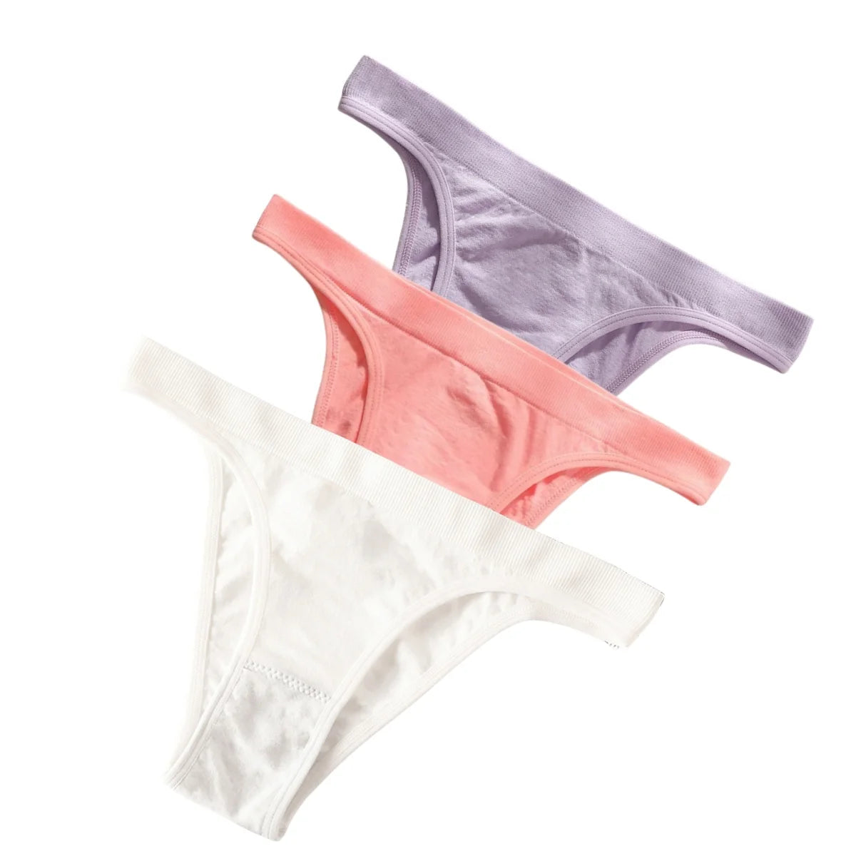 3PCS Set Women's High Rise Brazilian Panties Stretch Seamless Soft Sexy Lingerie