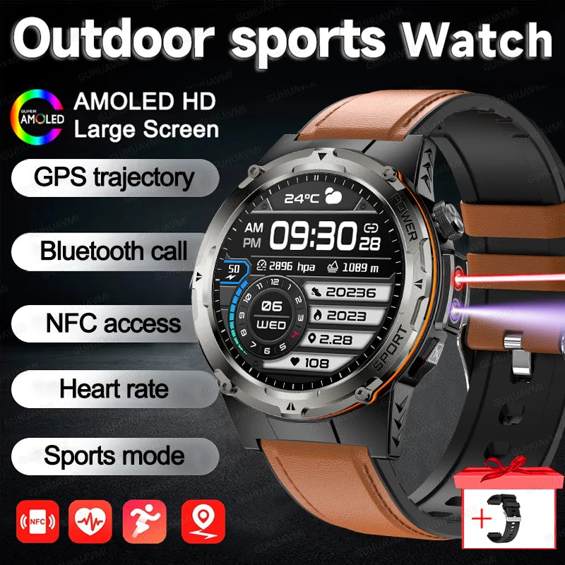 2025 New Outdoor GPS Smart Watch for Men – HD Call, NFC, 500mAh Battery, IP68 Waterproof Sports Watch for Xiaomi