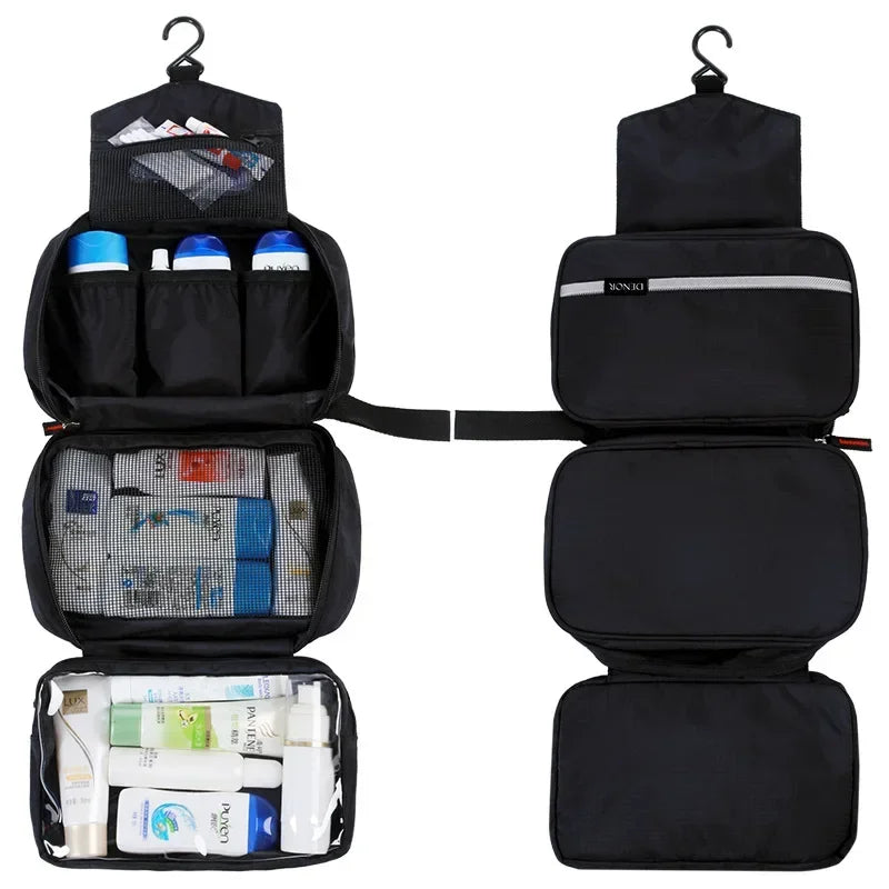 Hanging Men's Toiletry Bag | Large Waterproof Cosmetic Bag Travel Organizer | Foldable Bathroom Kit for Men & Women