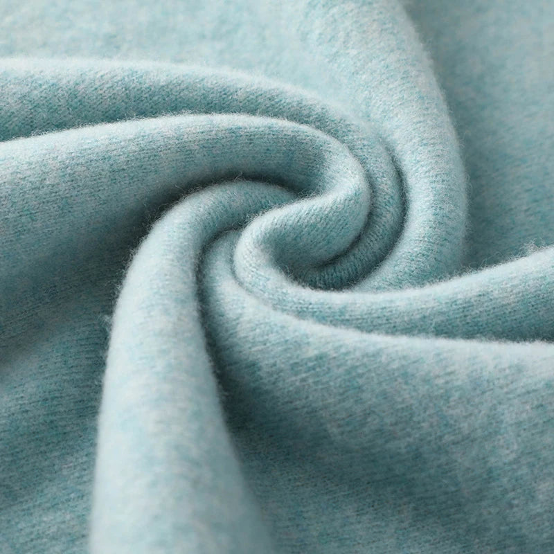 سترة كشمير خريفية شتوية نسائية بياقة دائرية، بلوزة محبوكة كاجوال، 18 لونًا