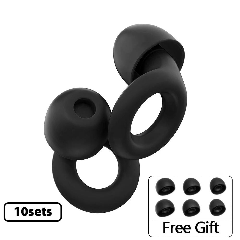 سدادات أذن HUAK 09 • سيليكون عالي الدقة • حماية السمع للحفلات الموسيقية والنوم والسباحة • تقليل الضوضاء • ملحقات إضافية متضمنة