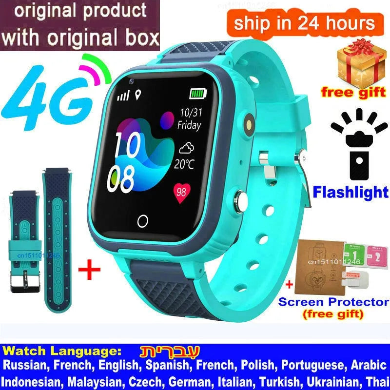LT21 4G Kids Smart Watch – GPS, WiFi, Video Call, SOS, Camera, IP67 Waterproof Location Phone Watch
